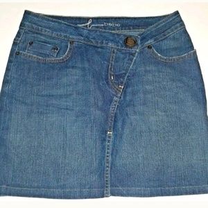 Bebe Size 27 Stretch Blue Denim Mini Skirt